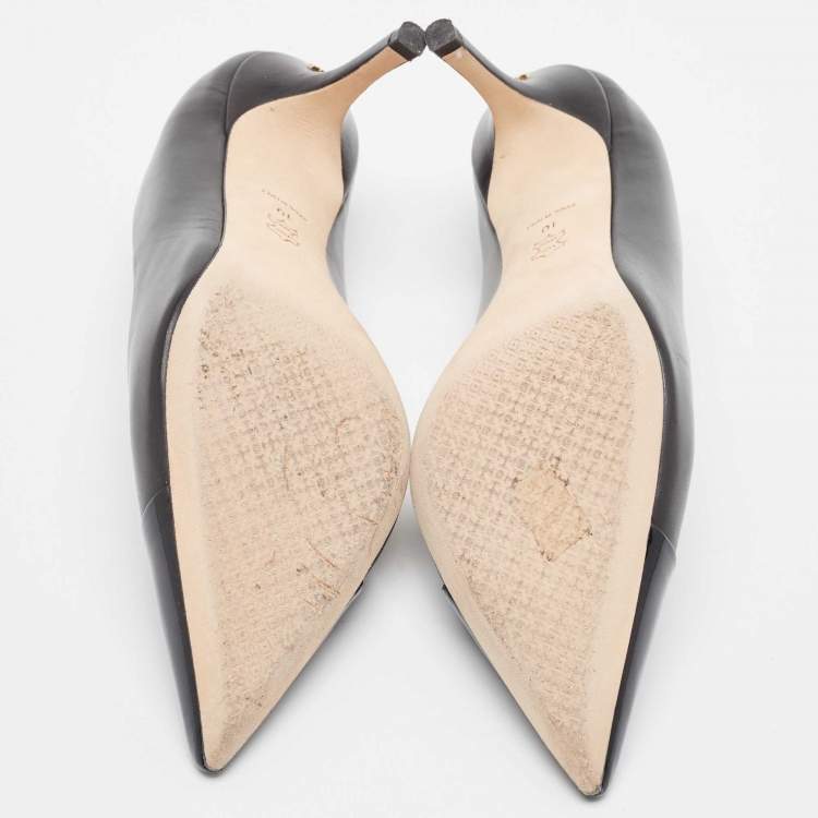 مملوكة مسبقًا Tory Burch Black Patent and Leather Penelope Pumps Size 40