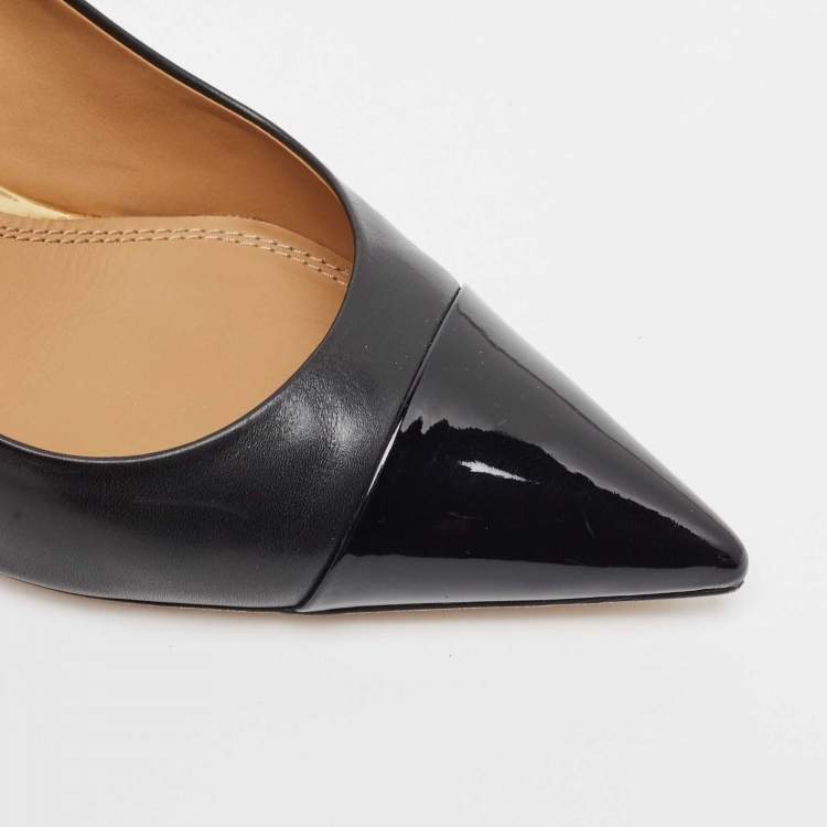 مملوكة مسبقًا Tory Burch Black Patent and Leather Penelope Pumps Size 40