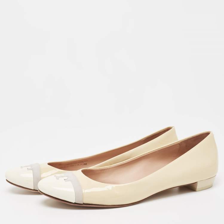 مملوكة مسبقًا Tory Burch Tricolor Patent Leather Ballet Flats Size 39.5