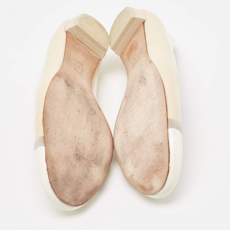 مملوكة مس�بقًا Tory Burch Tricolor Patent Leather Ballet Flats Size 39.5