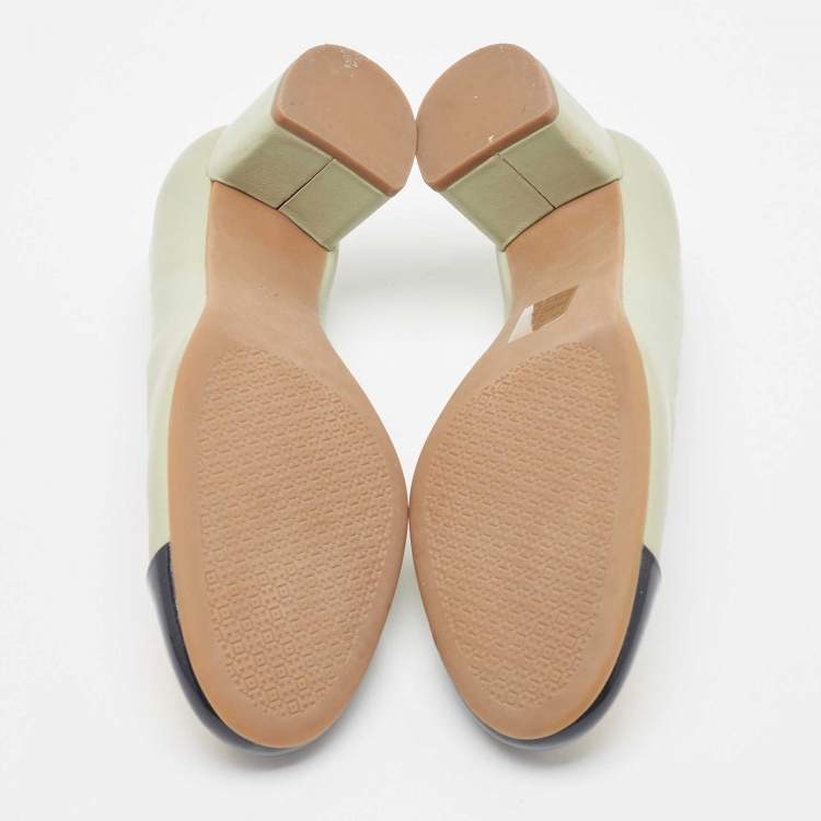 مملوكة مسبقًا Tory Burch Green/Black  Patent and Leather Chelsea Pumps Size 37.5