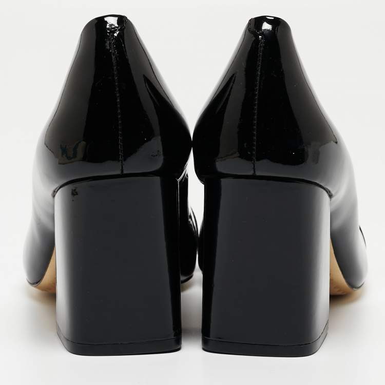 Pre Owned Tory Burch Black Patent Leather Maria Pumps Size 39.5