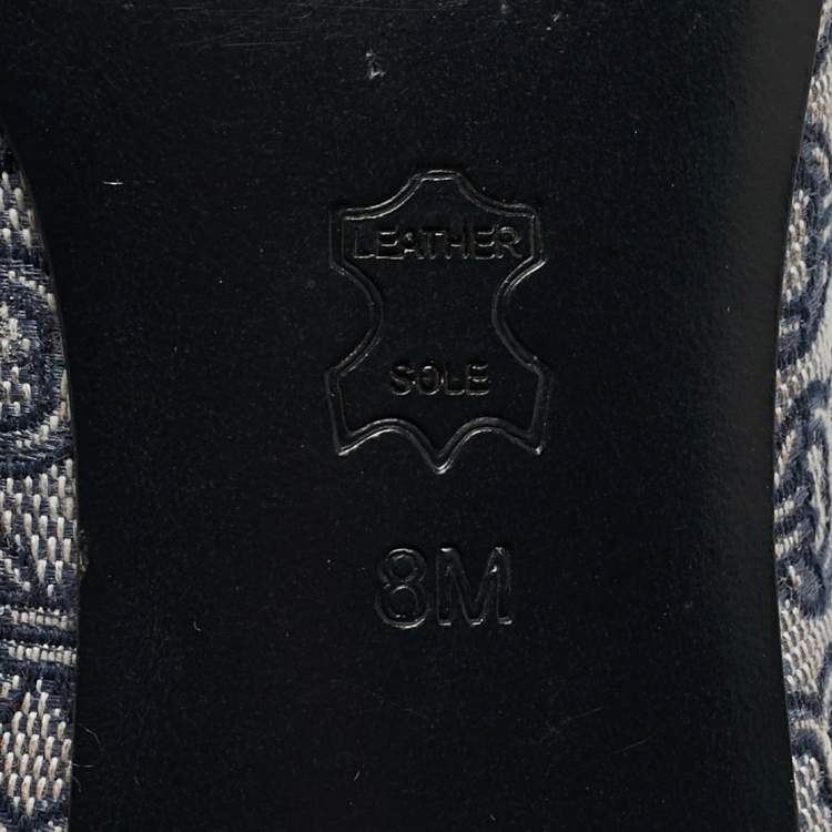 مملوكة مسبقًا Tory Burch Blue/White Canvas Ballet Flats Size 38.5