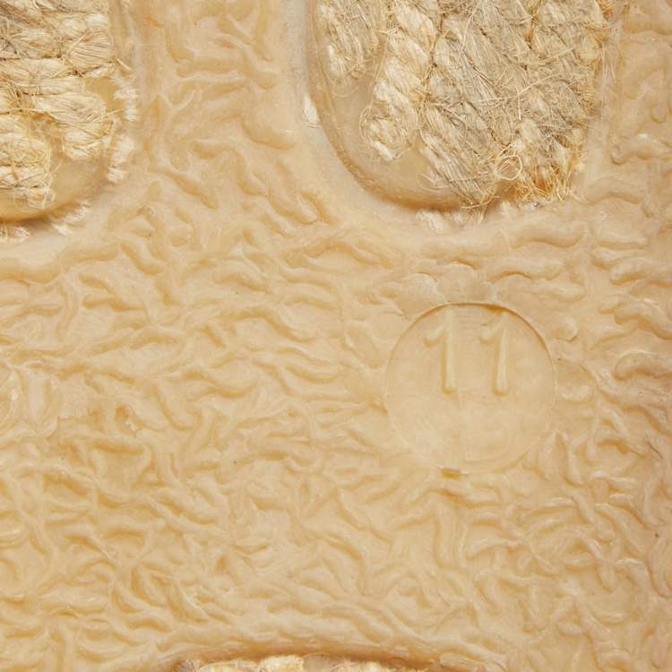 Pre Owned Tory Burch Two Tone Jute Blanton Espadrilles Size 41.5