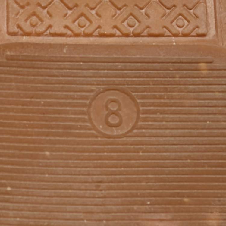 Pre Owned Tory Burch Tan/Beige Canvas Espadrilles Flats Size 38.5