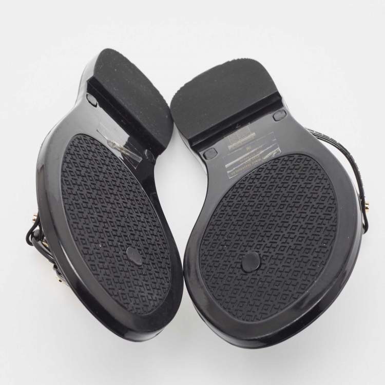 مملوكة مس�بقًا Tory Burch Black Rubber Mini Miller Thong Flats Size 37.5