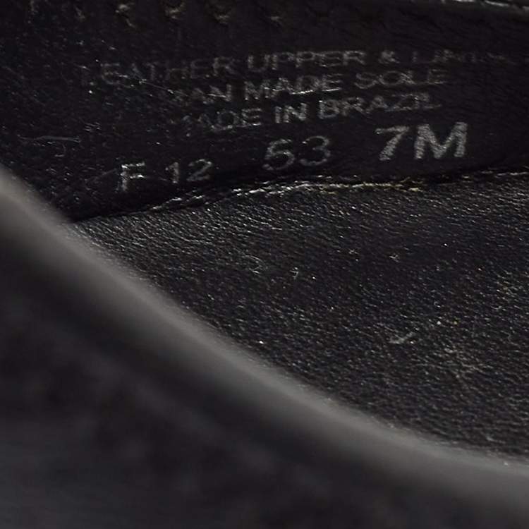 Pre Owned Tory Burch Black Leather Sally Wedge Pumps Size 37.5