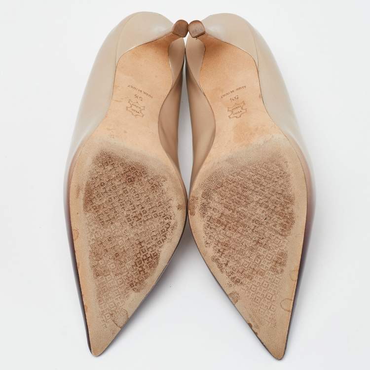 Pre Owned Tory Burch Two Tone Leather Penelope Ombre Pointed Toe Pump Size 35.5