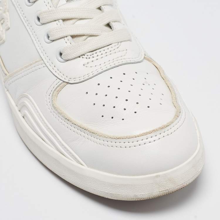 Pre Owned Tory Burch White Leather Low Top Sneakers Size 39