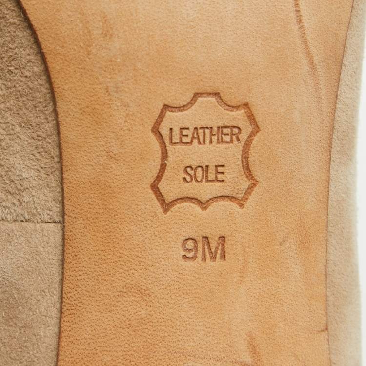 Pre Owned Tory Burch Beige Suede Elizabeth Pumps Size 39.5