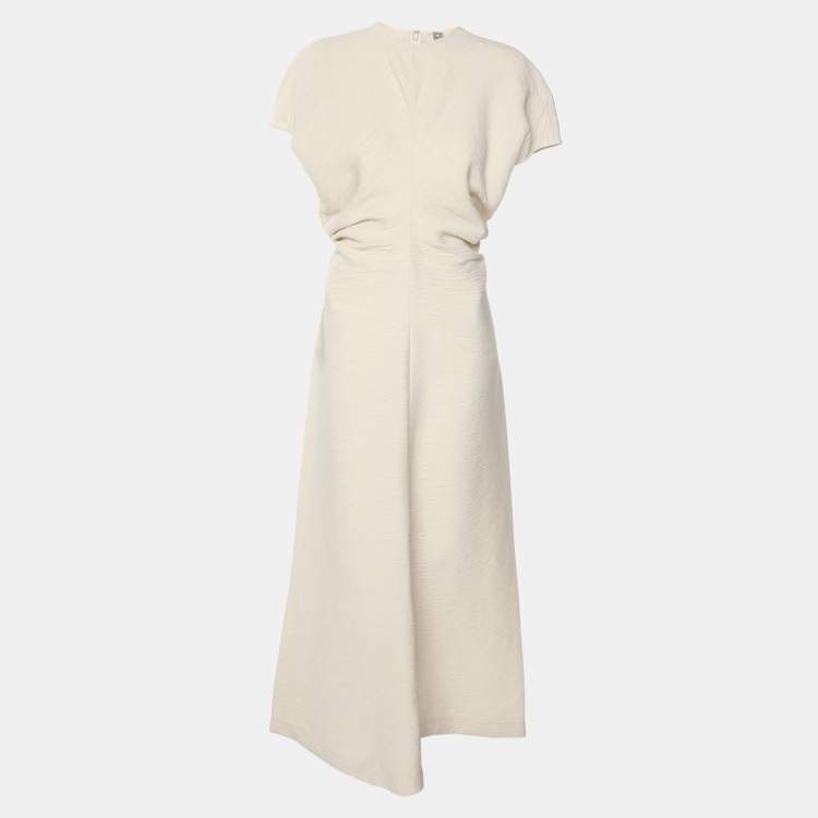 Pre Owned Toteme Cream Viscose Blend Draped Maxi Dress XS