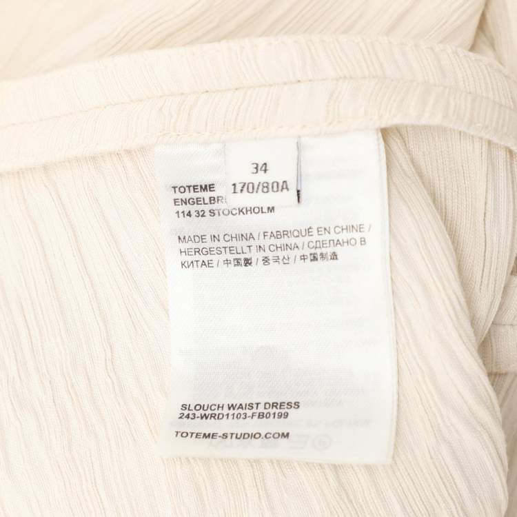 Pre Owned Toteme Cream Viscose Blend Draped Maxi Dress XS