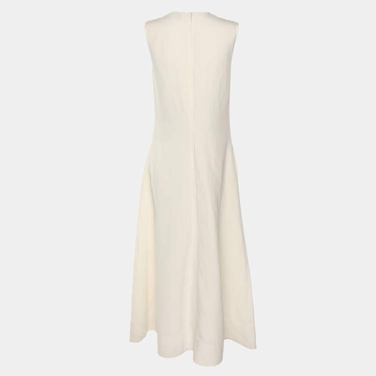Pre Owned Toteme Cream Lyocell Blend Sleeveless Long Dress XS