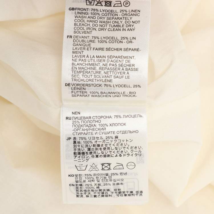 Pre Owned Toteme Cream Lyocell Blend Sleeveless Long Dress XS