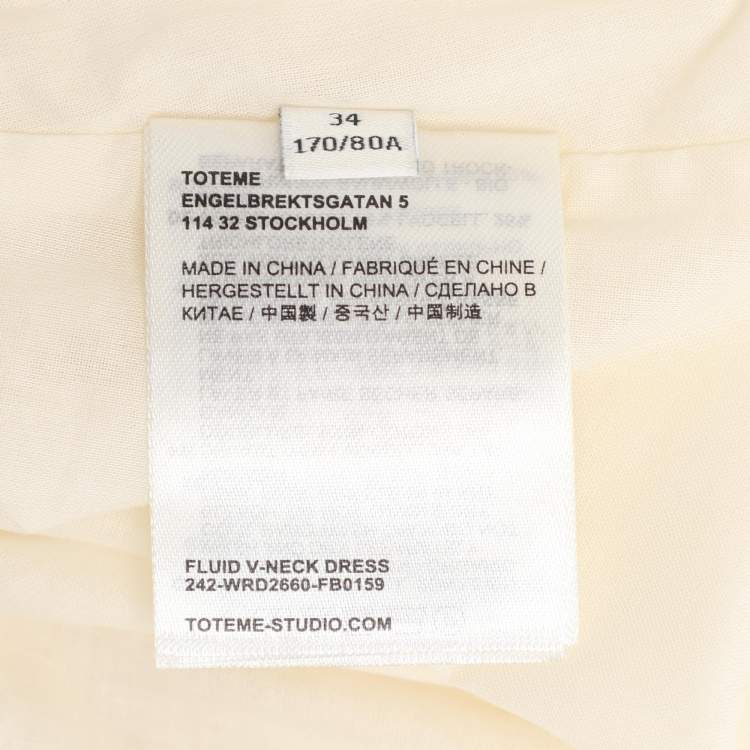 Pre Owned Toteme Cream Lyocell Blend Sleeveless Long Dress XS