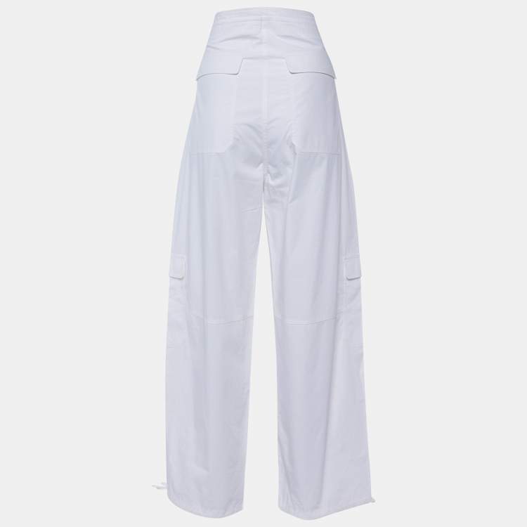 Pre Owned Toteme White Cotton Cargo Trousers XL