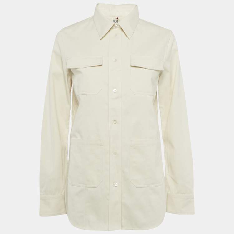 مملوكة مسبقًا Toteme Beige Organic Cotton Patch Pocket Shirt S