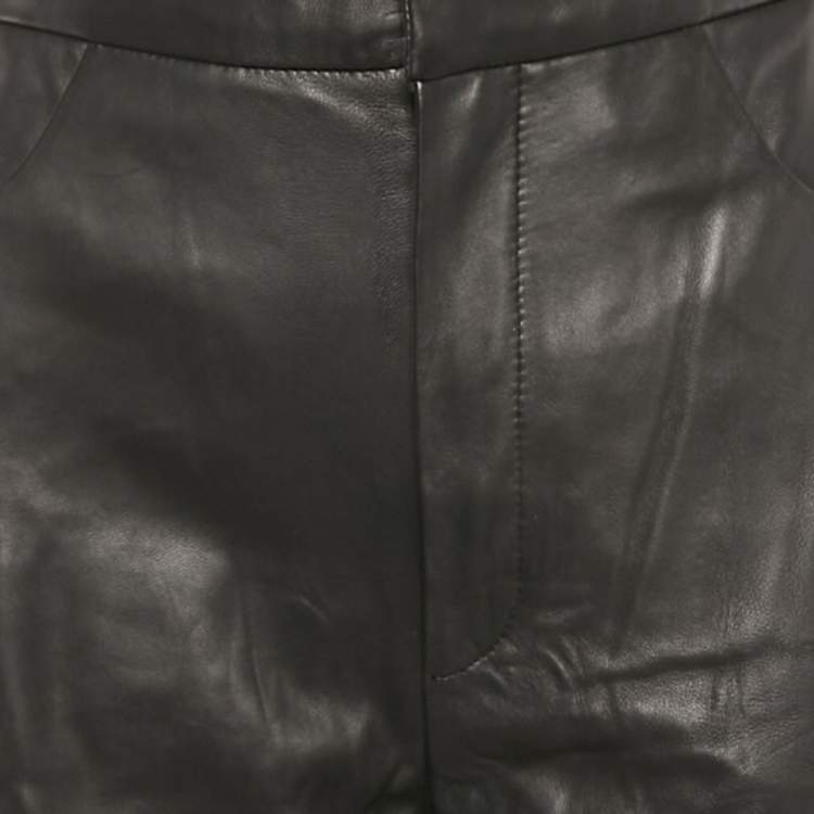 Pre Owned Toteme Black Novara Leather Trousers M
