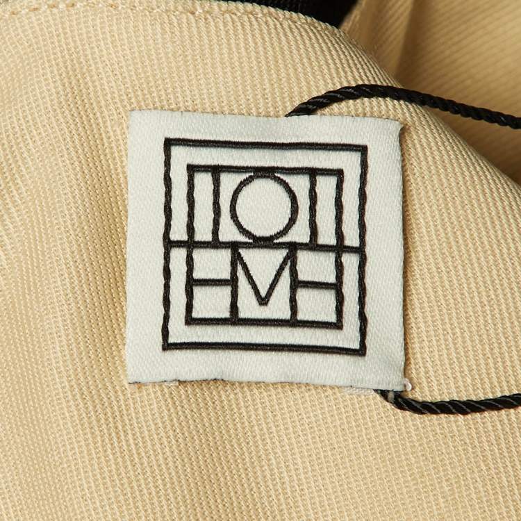 Pre Owned Toteme Beige /Black Crepe Draped Cami Maxi Dress M