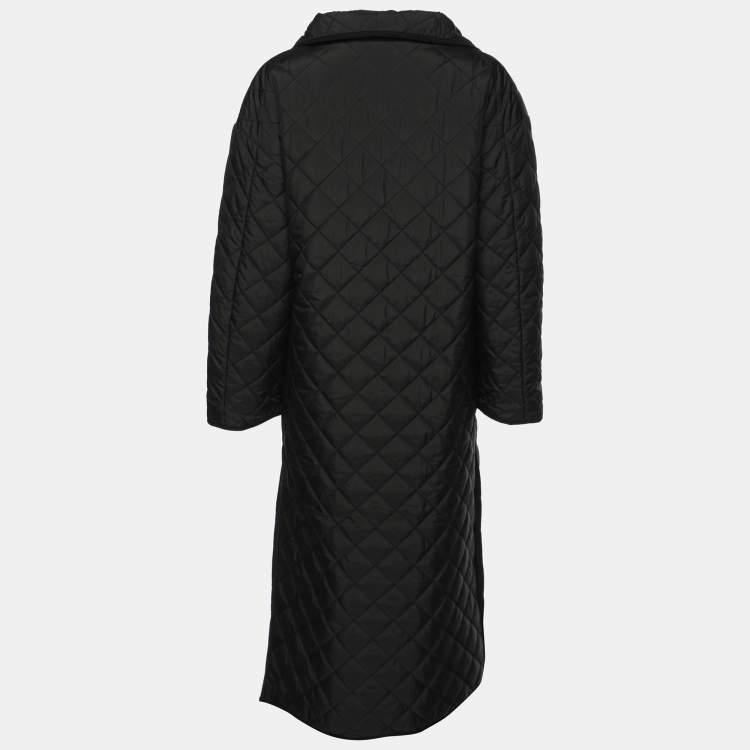 Pre Owned Totême Black Quilted Nylon Signature Coat XXS