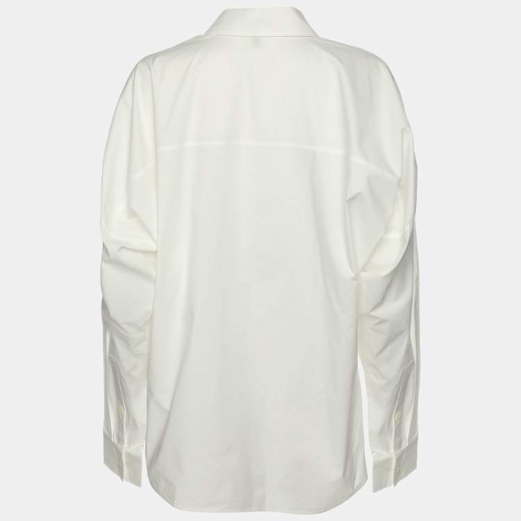 Pre Owned Toteme White Cotton Poplin Shirt L