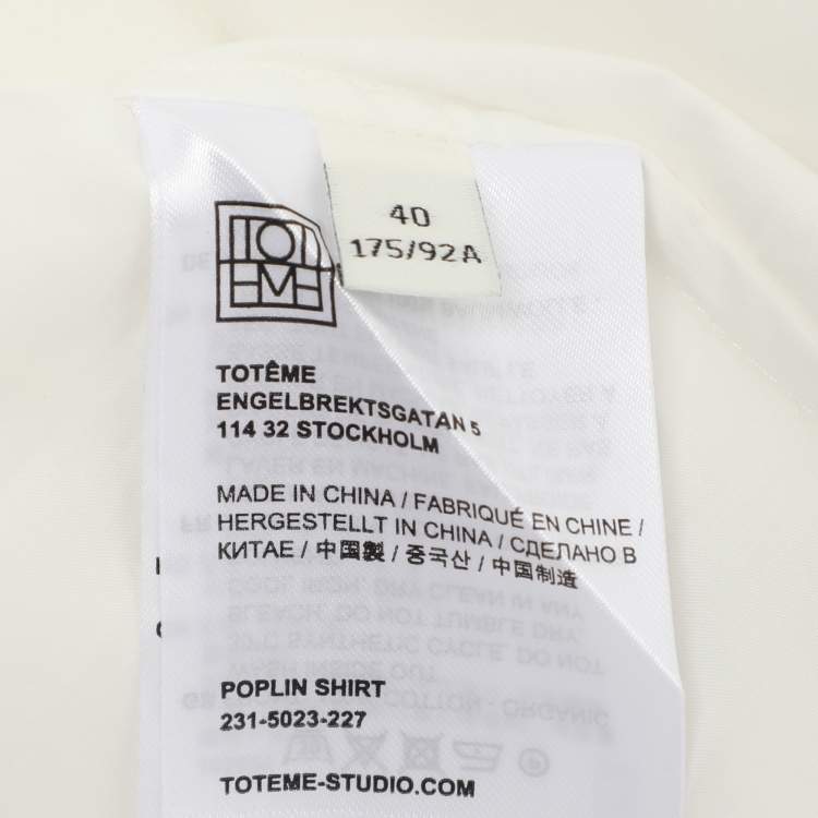 Pre Owned Toteme White Cotton Poplin Shirt L