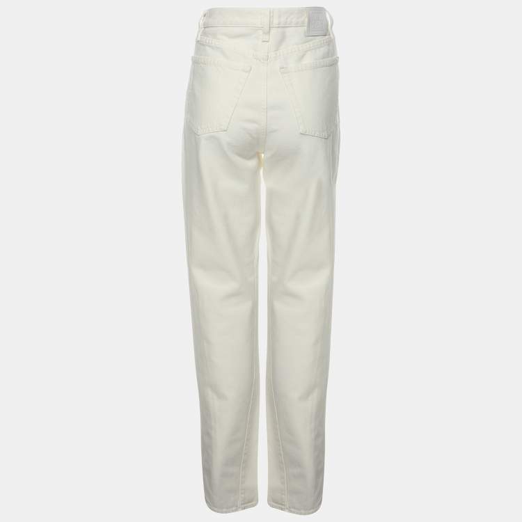 Pre Owned Toteme Off White Denim Twisted Seam Jeans 25/32