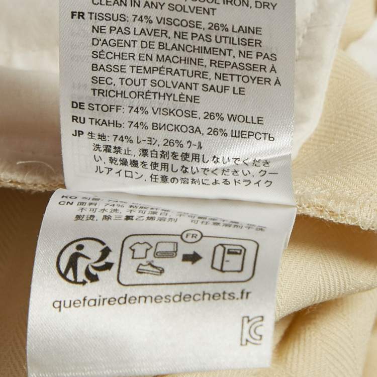 Pre Owned Toteme Cream Herringbone Tailored Trousers S