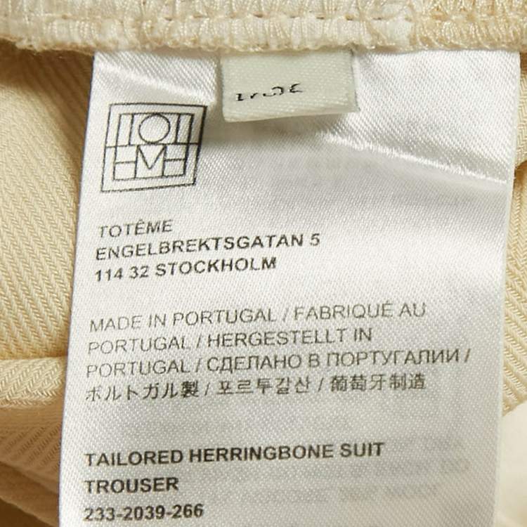 Pre Owned Toteme Cream Herringbone Tailored Trousers S
