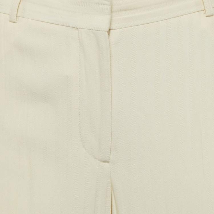 Pre Owned Toteme Cream Herringbone Tailored Trousers S