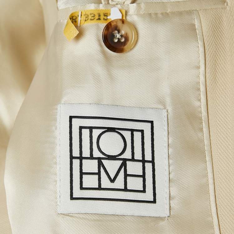 Pre Owned Toteme Cream Herringbone Single Breasted Tailored Jacket S