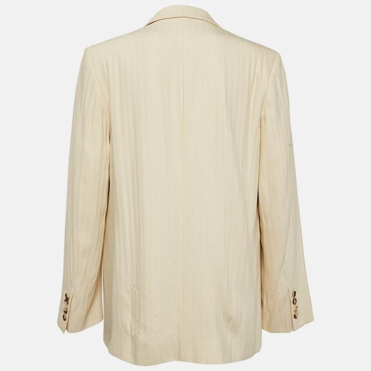 Pre Owned Toteme Cream Herringbone Single Breasted Tailored Jacket S
