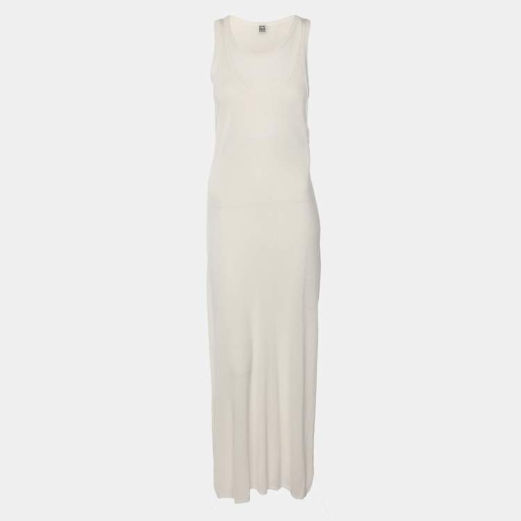 Pre Owned Toteme Cream Jersey Sleeveless Dress XS