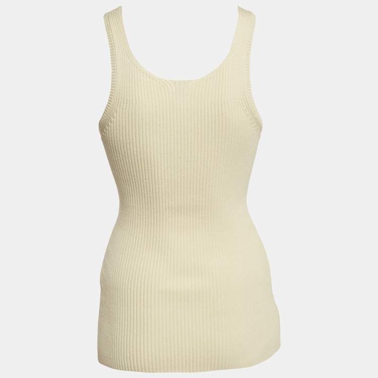 Pre Owned Toteme Cream Rib Knit Tank Top XS