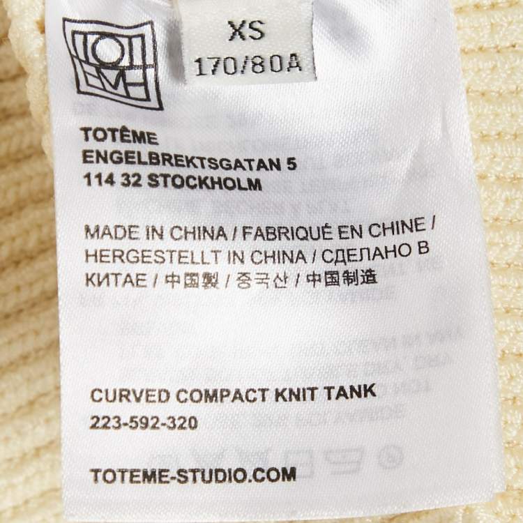 Pre Owned Toteme Cream Rib Knit Tank Top XS