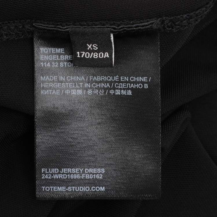 Pre Owned Toteme Black Fluid Jersey Short Sleeves Flared Maxi Dress XS