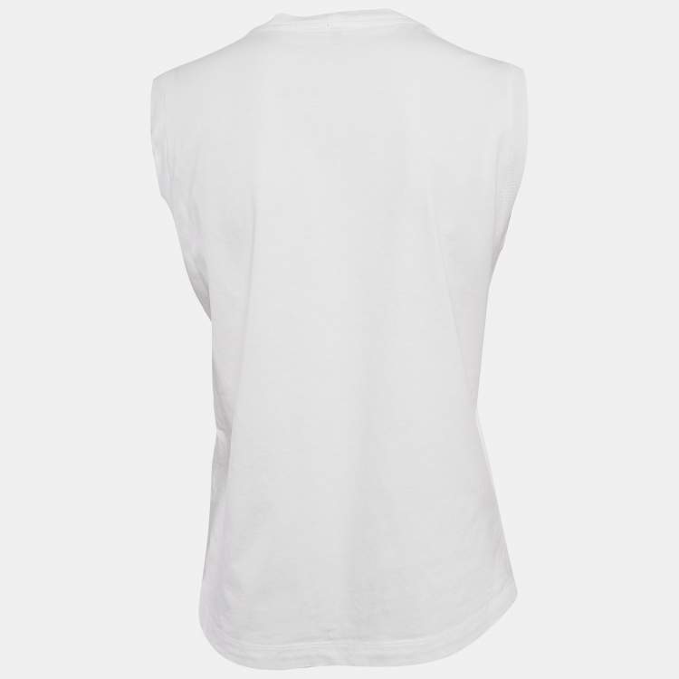 Pre Owned Toteme White Jersey Crewneck Tank Top M