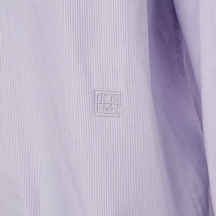 Pre Owned Toteme Purple Pinstripe Cotton Long Sleeve Shirt M