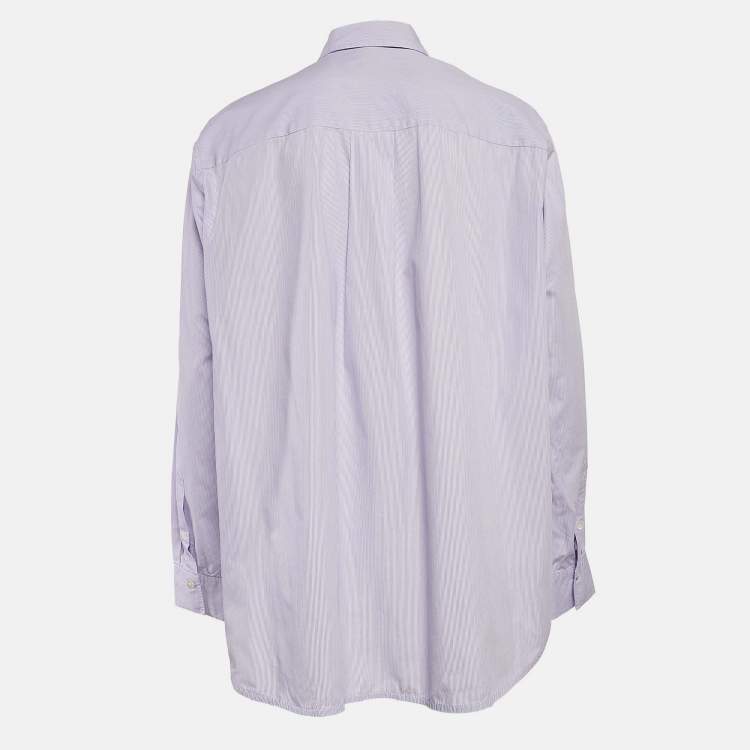 Pre Owned Toteme Purple Pinstripe Cotton Long Sleeve Shirt M