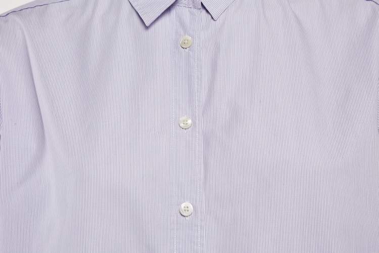 Pre Owned Toteme Purple Pinstripe Cotton Long Sleeve Shirt M