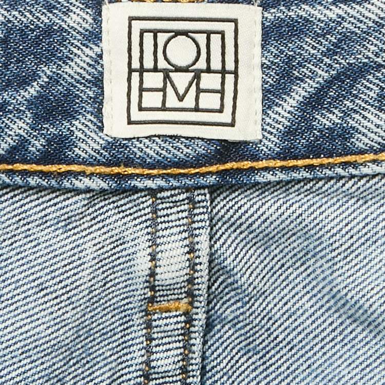 Pre Owned Toteme Blue Twisted Seam Denim Full Length Jeans S Waist 27"