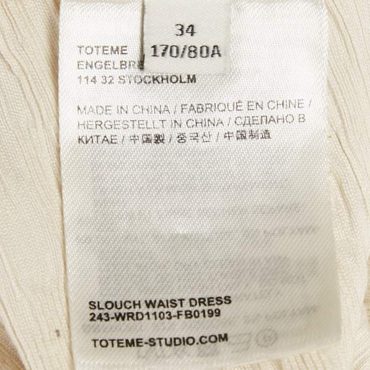 Pre Owned Toteme Cream Knit Crinkle Textured Maxi Dress XS