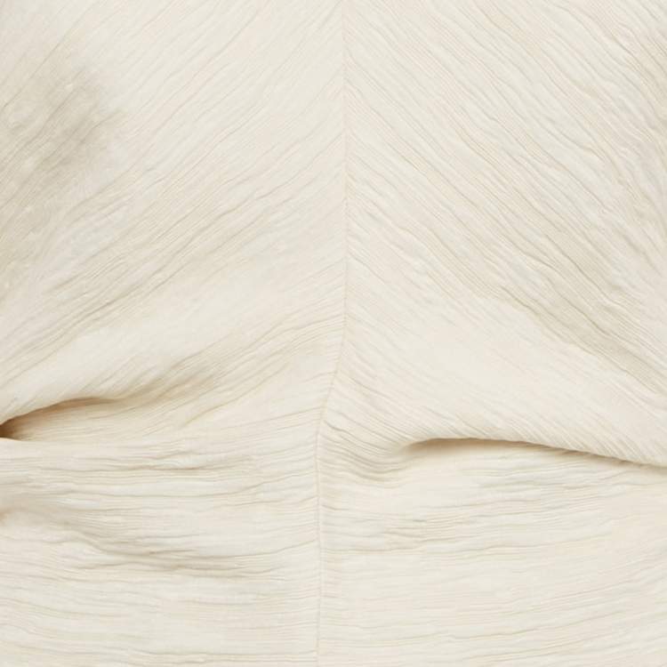 Pre Owned Toteme Cream Knit Crinkle Textured Maxi Dress XS