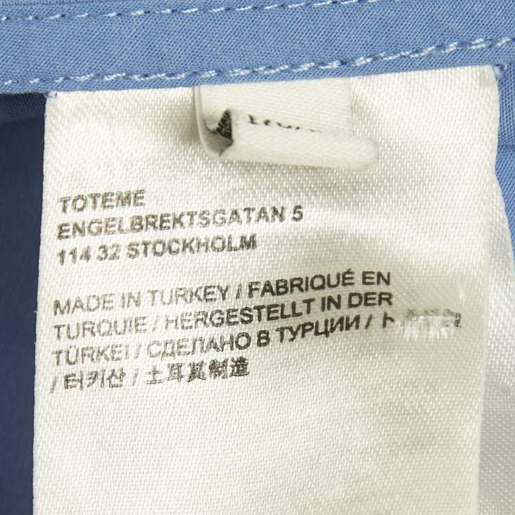 Pre Owned Toteme Blue Cotton Kimono Sleeve Shirt XS 