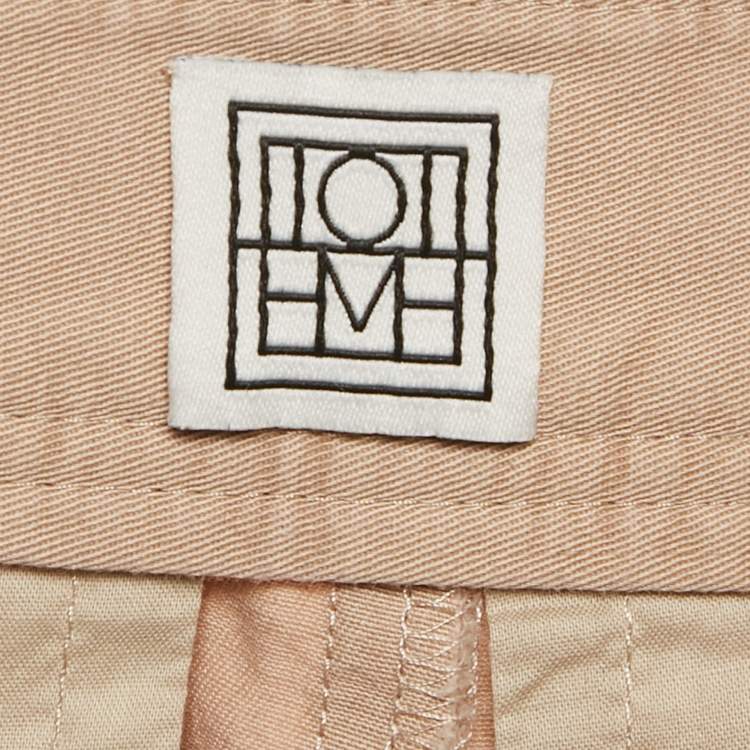 Pre Owned Toteme Beige Cotton Twill Pleated Shorts XS