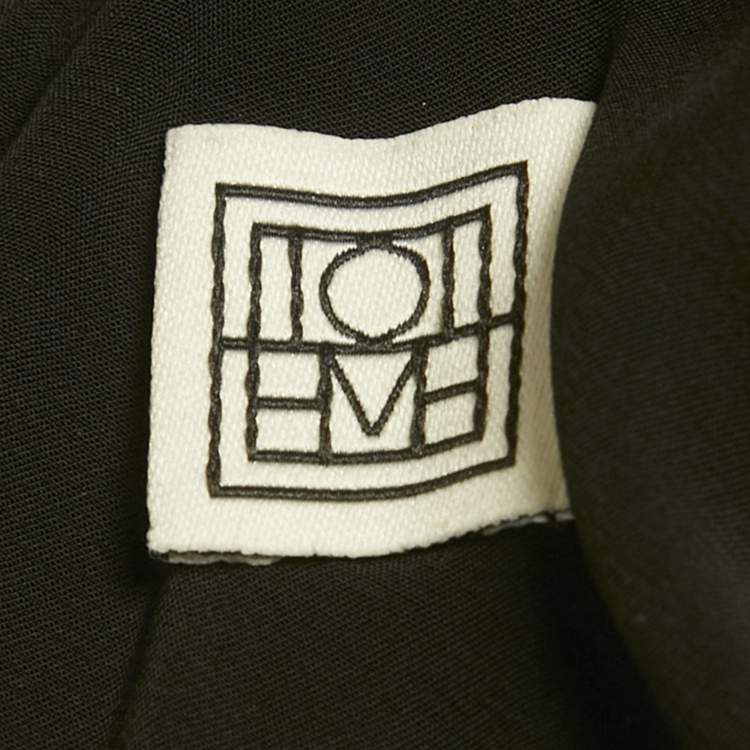 Pre Owned Toteme Black Silk Gathered Halter Neck Maxi Dress S