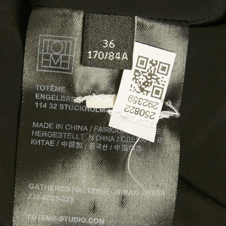 Pre Owned Toteme Black Silk Gathered Halter Neck Maxi Dress S