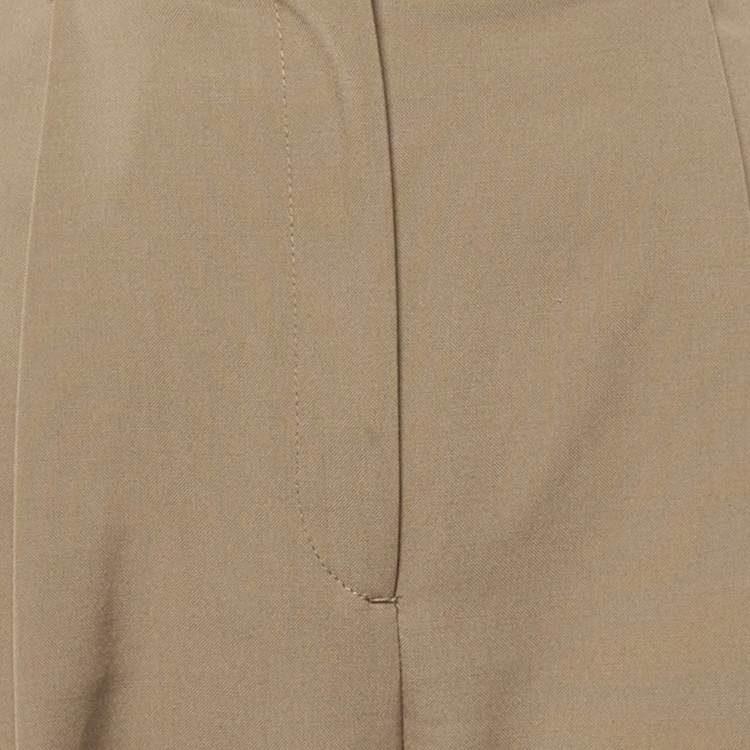 Pre Owned Toteme Khaki Wool Double Pleated Trousers S/Waist 32"