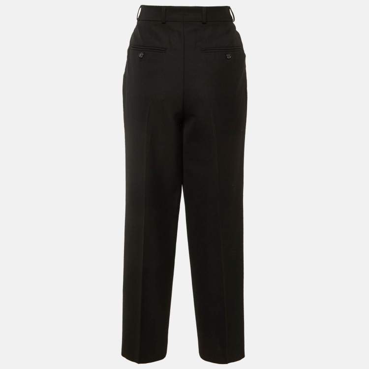 Pre Owned Toteme Black Wool Blend Double Pleated Tailored Trousers S