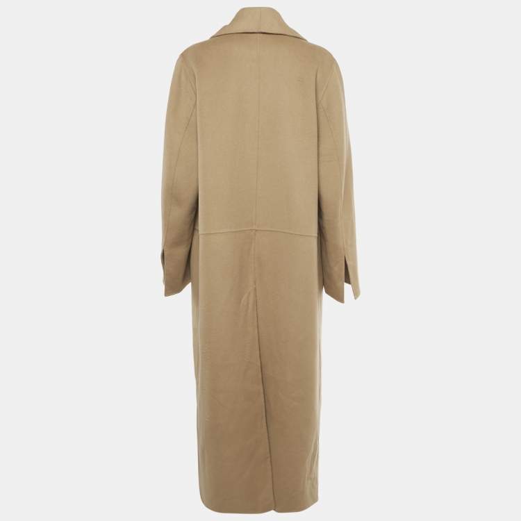 مملوكة مسبقًا Toteme Camel Brown Wool Open Front Robe Coat S 